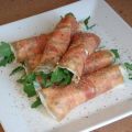 Ensalada de jamón, requesón y rúcula