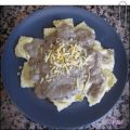 Ravioli con crema de setas