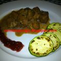 Ragout de pavo al vinagre de frambuesas