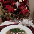 SOPA DE VERDURAS CON YEMA Y JAMÓN