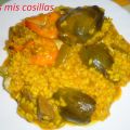 ARROZ CALDOSO CON ALCACHOFAS Y ALMEJAS.
