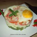 TIMBAL DE HUEVO CON PURÉ DE PATATA Y VERDURAS