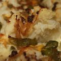 Coliflor con pimiento verde y cebolla asada
