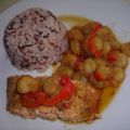 Gambas con verduras salteadas al WOK