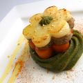 Flor de vegetales con corazón potente
