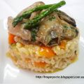 Timbal de setas y arroz integral