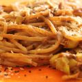 FIDEOS CON SETAS,TOMATES SECOS Y COCO
