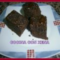 Brownie con almendras en microondas..