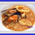 Arroz con marisco y cerveza