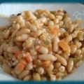 Empedrado de arroz y judías blancas