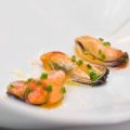 Vichyssoise ahumada con mejillones en escabeche