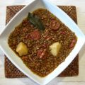 Lentejas con chorizo y jamón