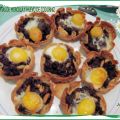 CESTITAS DE MORCILLA Y HUEVO DE CORDORNIZ