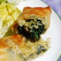 Flautas de risotto de coliflor con espinacas