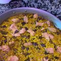 Paella de setas y foie