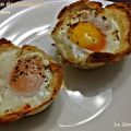 Tartaletas de pan de molde con huevos y[...]