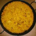 Paella de col y bacalao