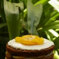 Tarta de melocotón con crema de mascarpone y[...]
