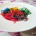 ESPAGUETIS “OVER THE RAINBOW” AL AJILLO