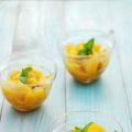 Trocitos de plátano con naranja