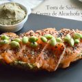 Tosta de Crema de Alcachofas y Salmón Marinado