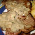 Bistecs con salsa de champiñones