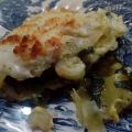 Lasagna de espinacas con gambas