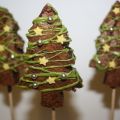 Christmas tree brownie pops