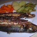 Sardinas al horno con verdura al vapor
