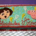 Tarta Dora la exploradora y Pepa Pig