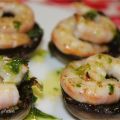 Champiñones a la plancha con gambas