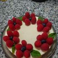 Tarta de queso con relleno de arándanos