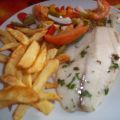 Filetes de dorada al horno con verdurita asada.