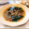 SOPA DE CARNE PICADA, FIDEOS Y ESPINACAS