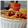 Crumble manzana, melocoton y nocilla de almendra