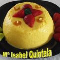 Flan de mango con nata