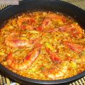 Arroz dominguero de gambas con picada de ñoras