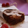 Brownie con frambuesas