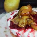 Caramelized Pear and Raspberry Cheesecake