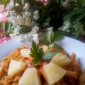 Macarrones con piña