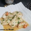 Rape con langostinos en salsa