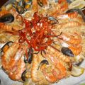 Paella de marisco, de casa.