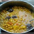 Portaje de garbanzos con arroz y morcilla