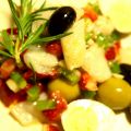 Esqueixada de bacalao y fresas