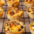 Mini quiches con obleas de empanadilla