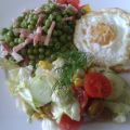 ❁Guisantes con Bacon, Huevo y Ensalada❁