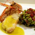 Rape con guisante a la menta