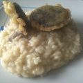 RISOTO DE PANCETA CON TEMPURA DE MORCILLA