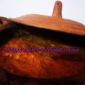 Tajine de tomate y colas de camaron
