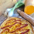 Pizza de calabaza y beicon.